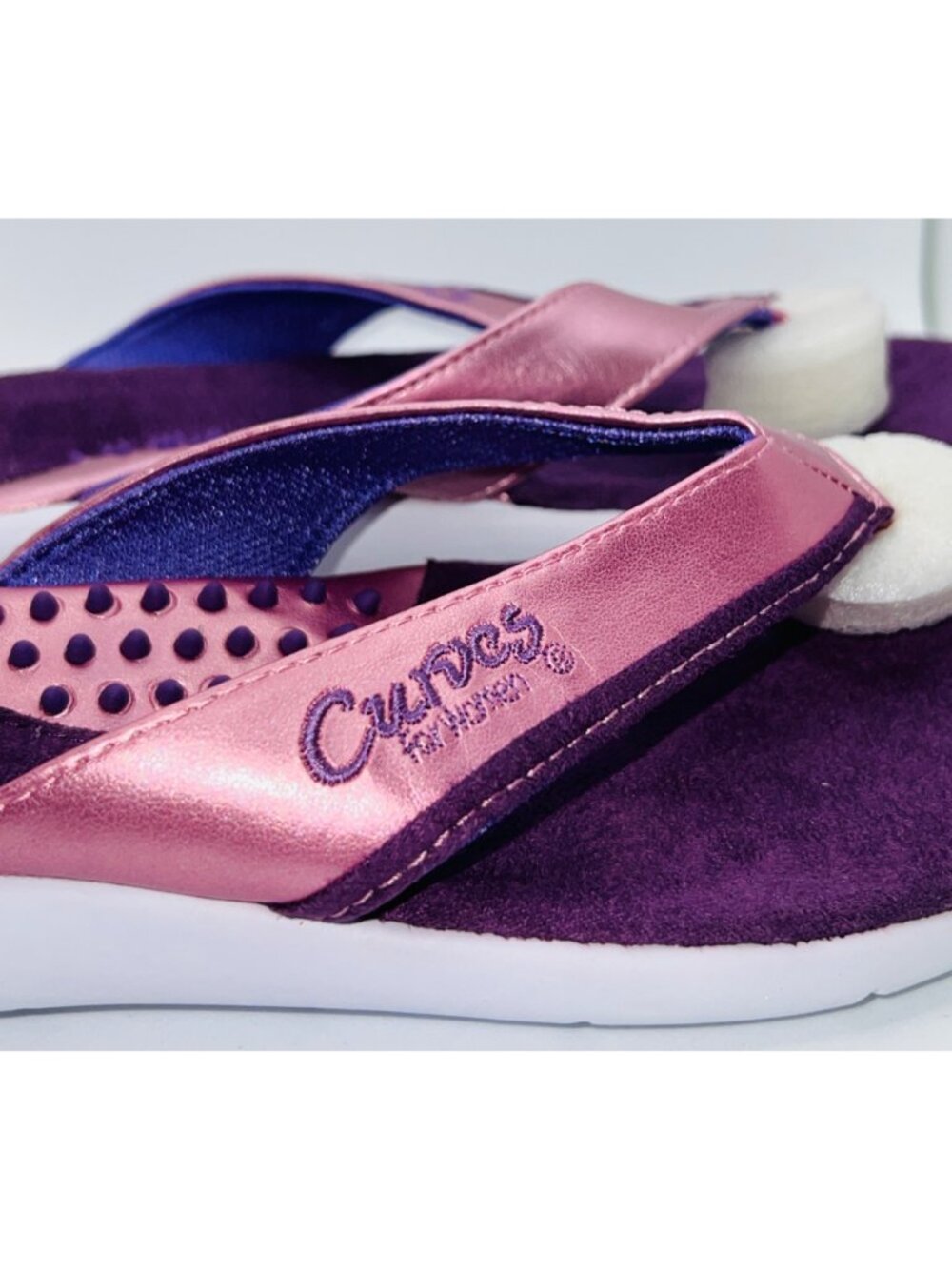 Curves For Women Purple and Pink Flip Flop Sandals Size 10 Slip-On Comfort Sole - Picture 5 of 6